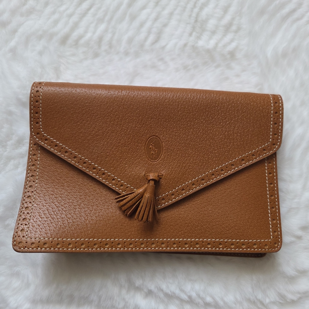 Ralph Lauren Tan Leather Clutch
